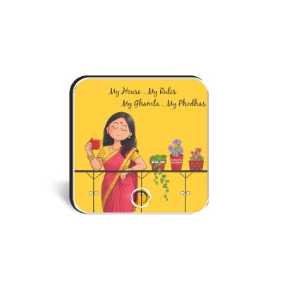 My House My Rules My Ghamla My Phodhas Personalized Musical Fridge Magnet  Funny Rechargeable Gift for Mom